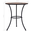 Pemberly Row Powder-Coated Iron Frame Table with Ceramic Top in Orange/Grey