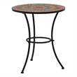 Pemberly Row Powder-Coated Iron Frame Table with Ceramic Top in Orange/Grey