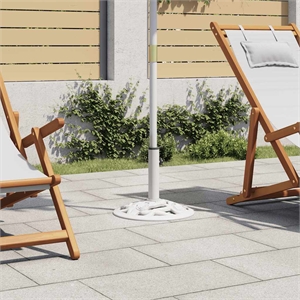 Pemberly Row 15.7&quot Diameter Cast Iron Umbrella Base in White