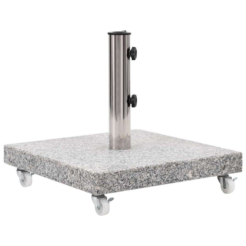 Pemberly Row Granite Base and Stainless Steel Tube Parasol Base in Grey