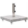 Pemberly Row Granite Base and Stainless Steel Tube Parasol Base in Grey