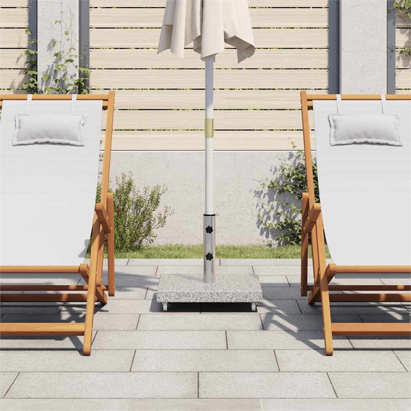Pemberly Row Granite Base and Stainless Steel Tube Parasol Base in Grey