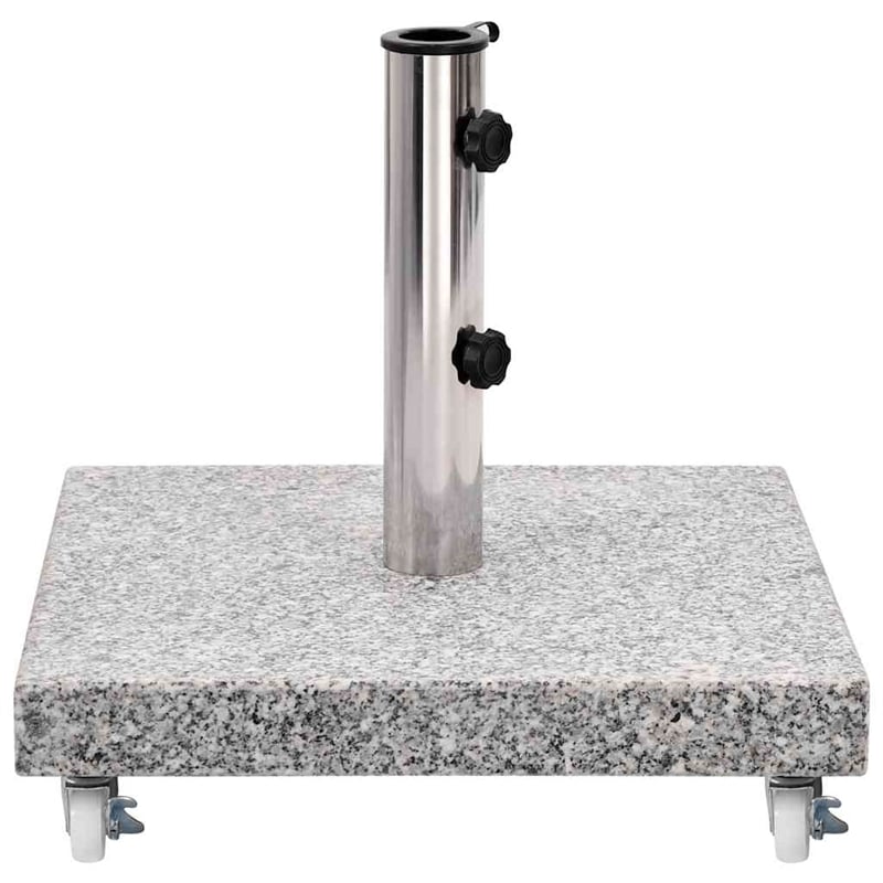 Pemberly Row Granite Base and Stainless Steel Tube Parasol Base in Grey