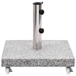 Pemberly Row Granite Base and Stainless Steel Tube Parasol Base in Grey