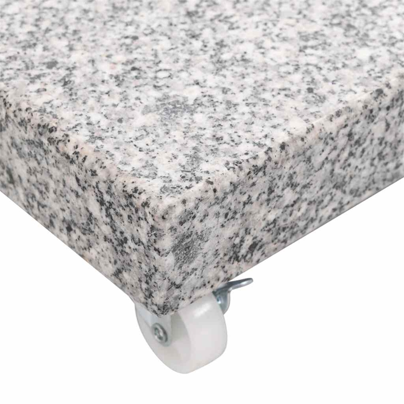 Pemberly Row Granite Base and Stainless Steel Tube Parasol Base in Grey