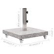 Pemberly Row Granite Base and Stainless Steel Tube Parasol Base in Grey