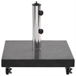 Pemberly Row Medium Granite and Stainless Steel Parasol Base in Black