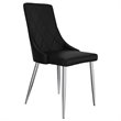 Pemberly Row Faux Leather and Metal Dining Chair Set of 2 Black and Chrome