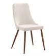Pemberly Row Mid-Century Fabric and Metal Dining Chair Set of 2 Beigeand Walnut