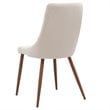 Pemberly Row Mid-Century Fabric and Metal Dining Chair Set of 2 Beigeand Walnut