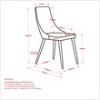 Pemberly Row Mid-Century Fabric and Metal Dining Chair Set of 2 Beigeand Walnut