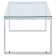 Pemberly Row Contemporary Stainless Steel and Glass Coffee Table Silver
