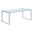 Pemberly Row Contemporary Stainless Steel and Glass Coffee Table Silver