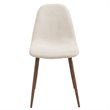 Pemberly Row Mid-Century Fabric and Metal Dining Chair Set of 4 Beigeand Walnut