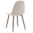 Pemberly Row Mid-Century Fabric and Metal Dining Chair Set of 4 Beigeand Walnut