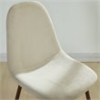Pemberly Row Mid-Century Fabric and Metal Dining Chair Set of 4 Beigeand Walnut