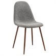 Pemberly Row Mid-Century Fabric and Metal Dining Chair Set of 4 Gray and Walnut