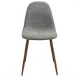 Pemberly Row Mid-Century Fabric and Metal Dining Chair Set of 4 Gray and Walnut