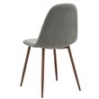 Pemberly Row Mid-Century Fabric and Metal Dining Chair Set of 4 Gray and Walnut
