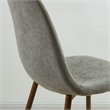 Pemberly Row Mid-Century Fabric and Metal Dining Chair Set of 4 Gray and Walnut