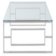Pemberly Row Contemporary Stainless Steel/Glass Coffee Table in Silver/Clear