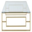 Pemberly Row Contemporary Stainless Steel/Glass Coffee Table in Gold/Clear
