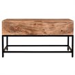 Pemberly Row Industrial Wood & Iron LiftTop Coffee Table Natural Burnt & Black