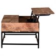 Pemberly Row Industrial Wood & Iron LiftTop Coffee Table Natural Burnt & Black