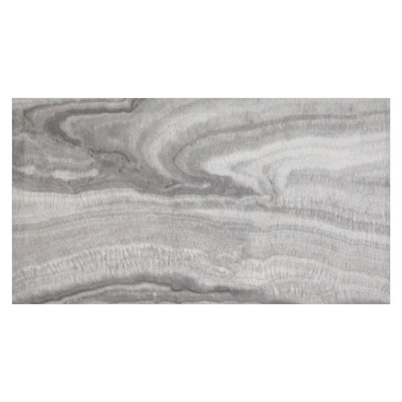 Pemberly Row Modern Faux Marble/Stainless Steel Coffee Table in Gray