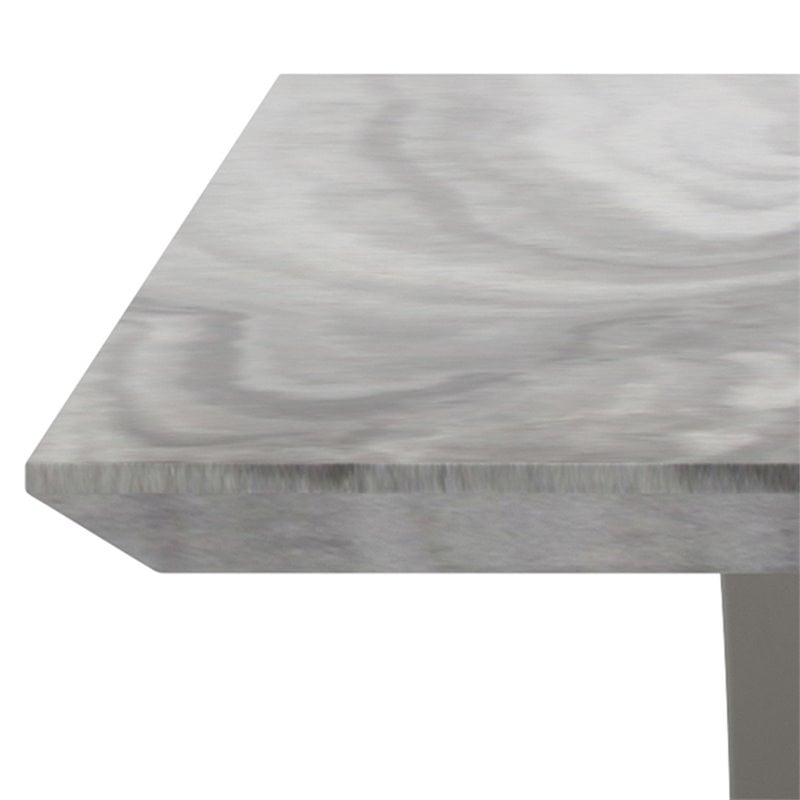 Pemberly Row Modern Faux Marble/Stainless Steel Coffee Table in Gray