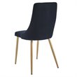 Pemberly Row Velvet and Metal Dining Chair Set of 2 Black and Aged Gold