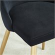 Pemberly Row Velvet and Metal Dining Chair Set of 2 Black and Aged Gold