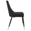Pemberly Row Faux Leather and Metal Dining Chair Set of 2 Vintage Gray and Black