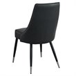 Pemberly Row Faux Leather and Metal Dining Chair Set of 2 Vintage Gray and Black