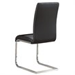 Pemberly Row Faux Leather and Metal Dining Chair Set of 2 Black and Chrome