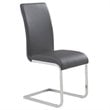 Pemberly Row Faux Leather and Metal Dining Chair Set of 2 Gray and Chrome