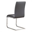Pemberly Row Faux Leather and Metal Dining Chair Set of 2 Gray and Chrome