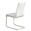 Pemberly Row Faux Leather and Metal Dining Chair Set of 2 White and Chrome
