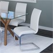Pemberly Row Faux Leather and Metal Dining Chair Set of 2 White and Chrome