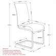 Pemberly Row Faux Leather and Metal Dining Chair Set of 2 White and Chrome