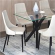 Pemberly Row Mid-Century Fabric and Metal Dining Chair Set of 2 Beigeand Black