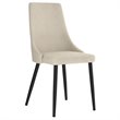 Pemberly Row Mid-Century Fabric and Metal Dining Chair Set of 2 Beigeand Black
