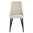 Pemberly Row Mid-Century Fabric and Metal Dining Chair Set of 2 Beigeand Black
