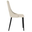 Pemberly Row Mid-Century Fabric and Metal Dining Chair Set of 2 Beigeand Black