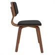 Pemberly Row Mid-Century Faux Leather and Wood Dining Chair Black and Walnut