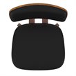 Pemberly Row Mid-Century Faux Leather and Wood Dining Chair Black and Walnut