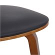 Pemberly Row Mid-Century Faux Leather and Wood Dining Chair Black and Walnut