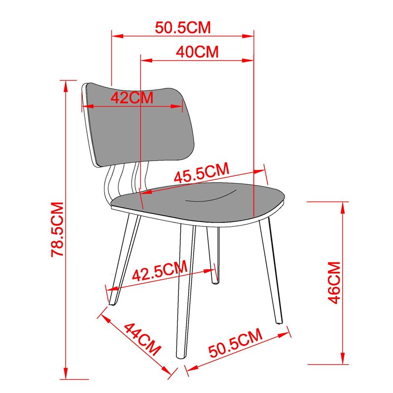 Pemberly Row Mid-Century Faux Leather and Wood Dining Chair Black and Walnut