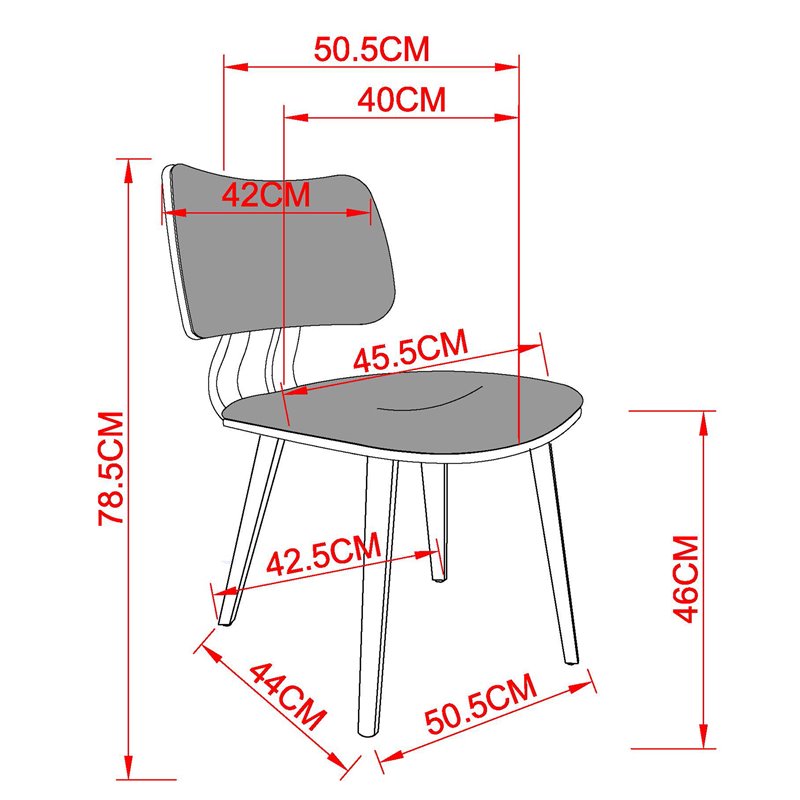 Pemberly Row Mid-Century Faux Leather and Wood Dining Chair White and Walnut