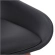 Pemberly Row Faux Leather Metal and Wood Dining Chair Black and Walnut